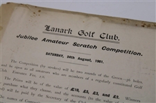 1901 Jubilee Amateur Scratch Competition at Lanark Golf Club Information Page