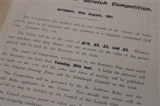 1901 Jubilee Amateur Scratch Competition at Lanark Golf Club Information Page