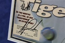 Tiger Woods & Caddy Fluff Signed 1996 Sports Illustrated Magazine Cover FULL BAS #