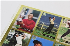 Legends Sports Memorabilia Magazine Uncut Card Sheet with All Tiger Woods Cards