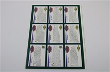 Legends Sports Memorabilia Magazine Uncut Card Sheet with All Tiger Woods Cards
