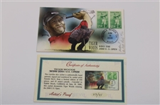Five (5) Tiger Woods Ltd Ed 2000 US Open at Pebble Beach Cachets by Artists Kendal Bevil & Warren Reed