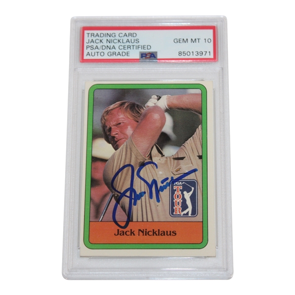 Jack Nicklaus Signed 1981 Donruss Golf Card #13 PSA/DNA #85013971 Auto Grade 10