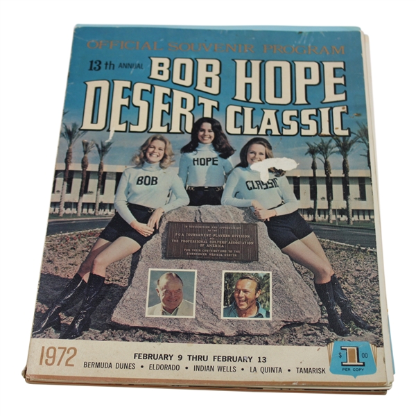 Nicklaus, Palmer, & One Other Signed 1972 Bob Hope Desert Classic Program JSA ALOA