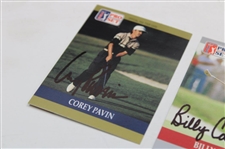 Billy Casper & Corey Pavin Signed PGA Tour Pro Set Cards JSA ALOA