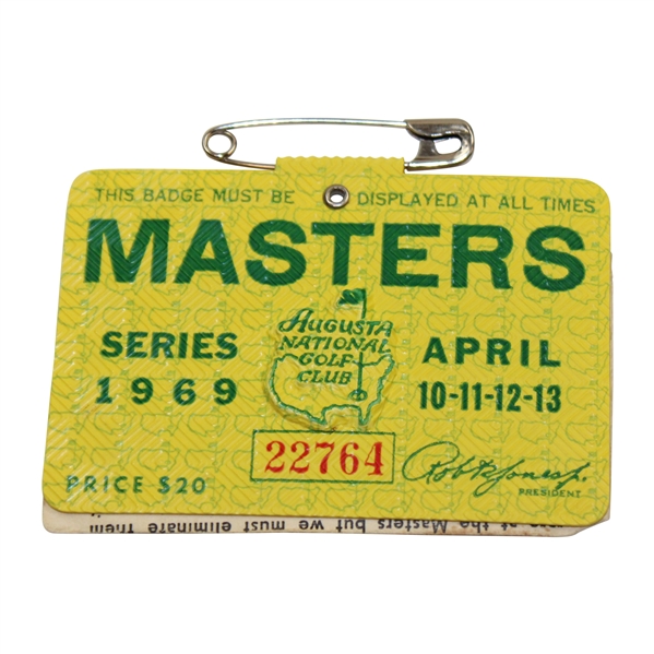 1969 Masters Tournament SERIES Badge #22764 - George Archer Winner