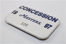 1997 Masters Concession Badge #105 - Tiger Woods Win