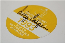 Billy Casper Signed 1993 Masters Tournament Monday Practice Round Badge JSA ALOA