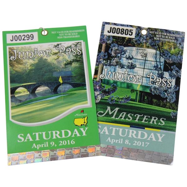 2016 & 2017 Masters Tournament Saturday Junior Pass Tickets