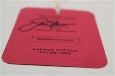 Jack Nicklaus Signed 1983 Nicklaus vs Ballesteros Member/Guest Ticket JSA ALOA