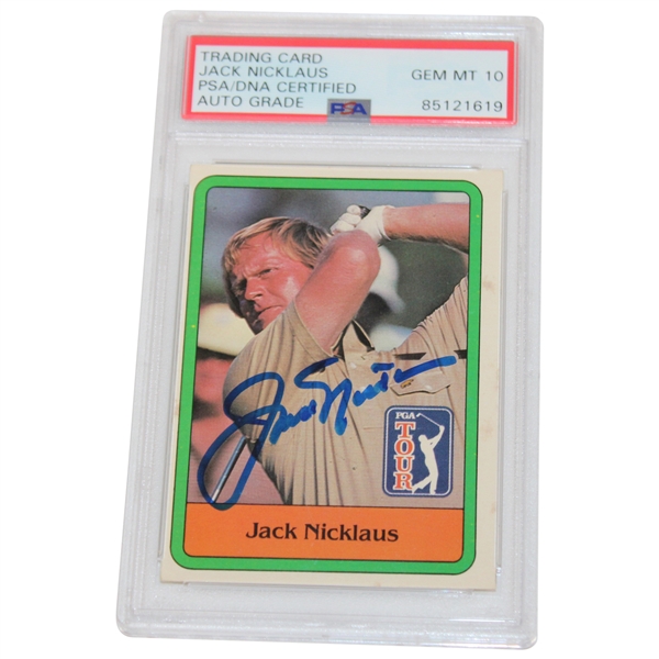 Jack Nicklaus Signed 1981 Donruss PGA Tour Rookie Card PSA Auto Grade GEM-MT 10