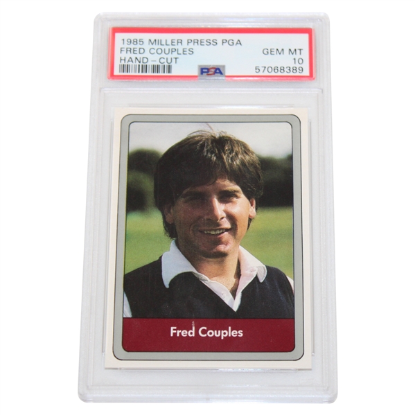 Fred Couples 1985 Miller Press PGA Hand Cut Card PSA Graded Gem MT 10