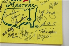 Palmer, Nicklaus & Player 'Big 3' Center Signed 2014 Masters Champions Dinner Flag w/31 JSA ALOA
