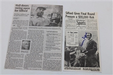 Charlie Sifford Signed 1969 Golf World & LA Open Article w/1969 LA Open Contestant Badge & 1964 Negatives JSA ALOA