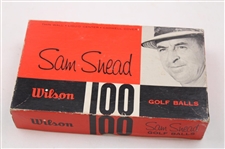 Sam Snead Signed Neiman Print, Cut Card w/1955 Wilson Catalog & Sam Snead 100 Golf Ball Box w/Balls JSA ALOA
