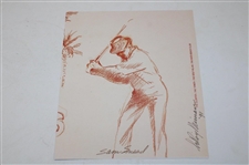 Sam Snead Signed Neiman Print, Cut Card w/1955 Wilson Catalog & Sam Snead 100 Golf Ball Box w/Balls JSA ALOA