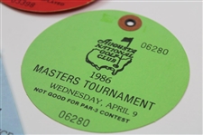 1986 Masters Tournament Monday, Tuesday & Wednesday(x2) Practice Rd Tickets - Jack Nicklaus Winner