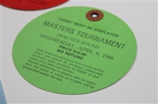 1986 Masters Tournament Monday, Tuesday & Wednesday(x2) Practice Rd Tickets - Jack Nicklaus Winner