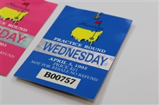 1995 Masters Tournament Monday, Tuesday & Wednesday Practice Rd Tickets - Ben Crenshaw Winner