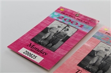 2001 Masters Tournament Monday, Tuesday & Wednesday Practice Rd Tickets - Tiger Woods Winner