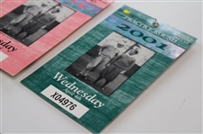 2001 Masters Tournament Monday, Tuesday & Wednesday Practice Rd Tickets - Tiger Woods Winner