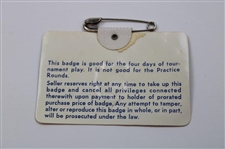Raymond Floyd Signed 1976 Masters Tournament SERIES Badge #11891 JSA ALOA