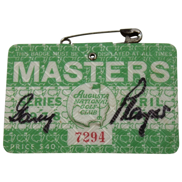 Gary Player Signed 1978 Masters Tournament SERIES Badge #9094 JSA ALOA