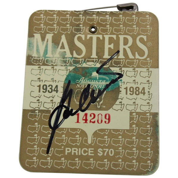 Ben Crenshaw Signed 1984 Masters Tournament SERIES Badge #14209 JSA ALOA