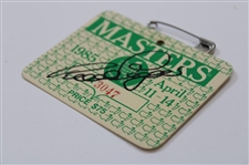 Bernhard Langer Signed 1985 Masters Tournament SERIES Badge #A3047 JSA ALOA