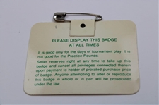 Bernhard Langer Signed 1985 Masters Tournament SERIES Badge #A3047 JSA ALOA