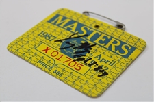 Larry Mize Signed 1987 Masters Tournament SERIES Badge #X01705 JSA ALOA