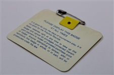 Larry Mize Signed 1987 Masters Tournament SERIES Badge #X01705 JSA ALOA