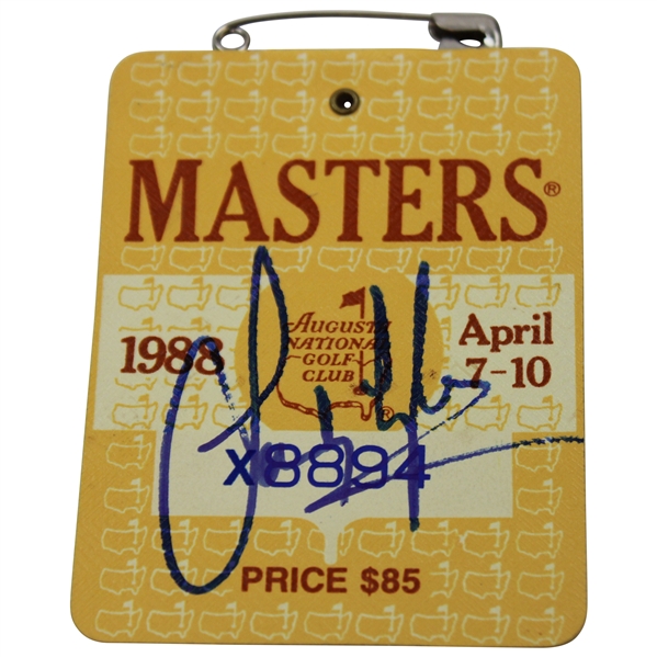 Sandy Lyle Signed 1988 Masters Tournament SERIES Badge #X8894 JSA ALOA