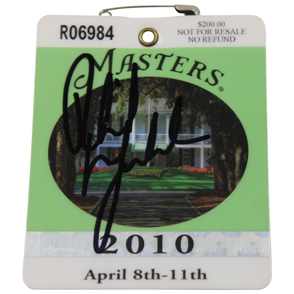 Phil Mickelson Signed 2010 Masters Tournament SERIES Badge #R06984 JSA ALOA