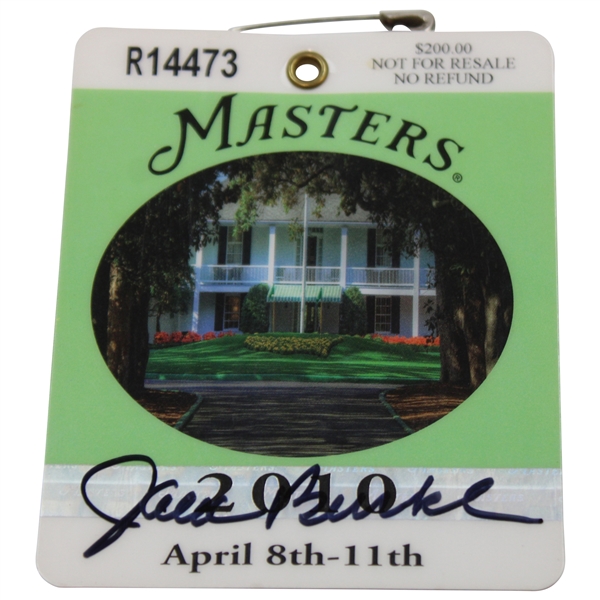 Jack Burke Signed 2010 Masters Tournament SERIES Badge #R14473 JSA ALOA