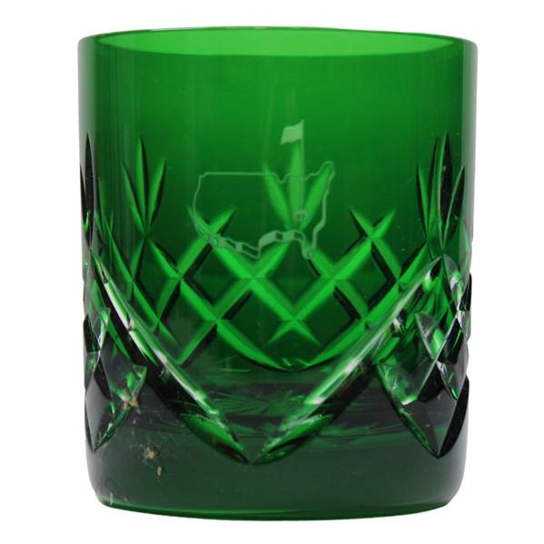 Augusta National Masters Emerald Green Cut Rocks Glass