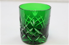 Augusta National Masters Emerald Green Cut Rocks Glass