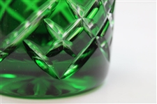 Augusta National Masters Emerald Green Cut Rocks Glass