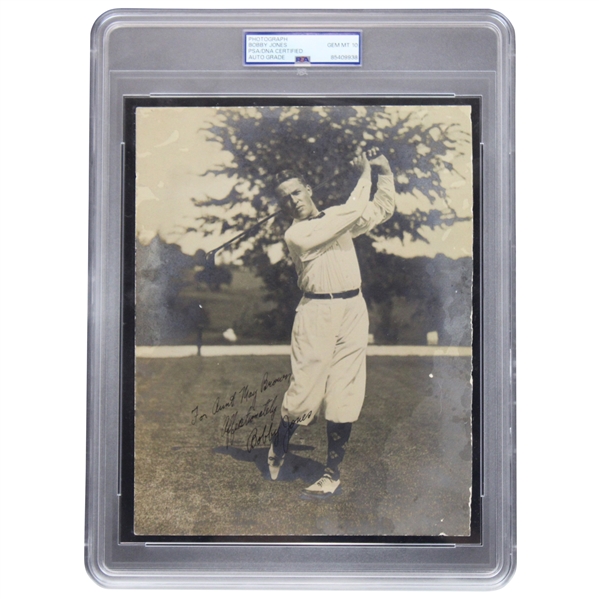 Bobby Jones Signed 1930’s Action Silver Gelatin Photo PSA/DNA Gem Mint 10 Auto!