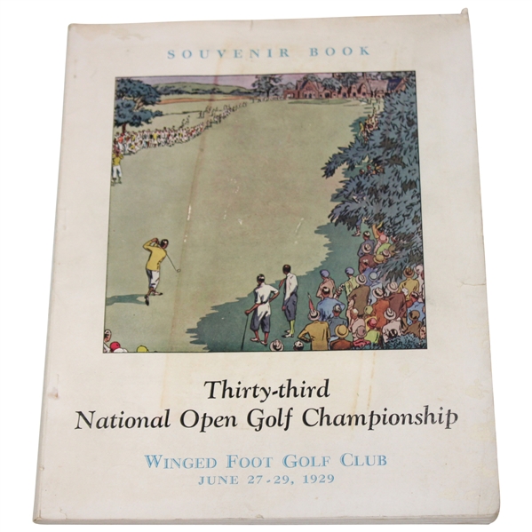 1929 US Open Championship at Winged Foot GC Official Program - Bobby Jones Win