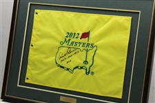 Arnold Palmer Signed 2012 Masters Tournament Embroidered Flag w/Years Won Notation JSA ALOA - Framed