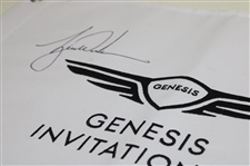 Tiger Woods & Scottie Scheffler Signed 2025 Genesis Invitational Embroidered Flag JSA ALOA