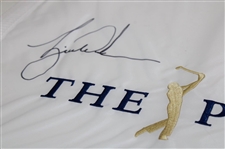 Tiger Woods & Scottie Scheffler Signed The Players Championship Embroidered Flag JSA ALOA