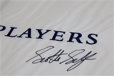 Tiger Woods & Scottie Scheffler Signed The Players Championship Embroidered Flag JSA ALOA