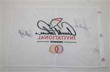 Tiger Woods & Scottie Scheffler Signed Arnold Palmer Invitational Embroidered Flag JSA ALOA
