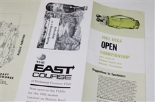 1962 US Open Oakmont Country Club Thursday-Friday Pairing Sheet - Jack Nicklaus
