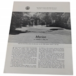1966 U.S. Amateur Merion Golf Club Pairing Sheet & USGA Journal Reprint