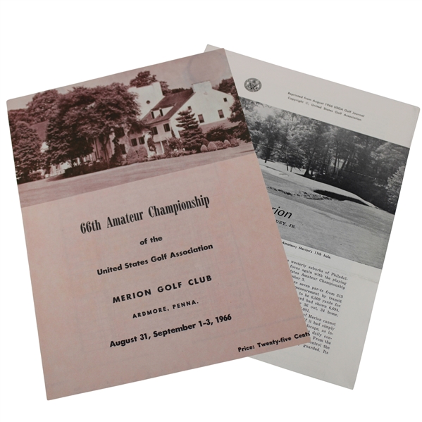1966 U.S. Amateur Merion Golf Club Pairing Sheet & USGA Journal Reprint