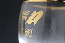 c.1970's Arnold Palmer Motors Latrobe Dealership Twisty Stem Champagne Glass