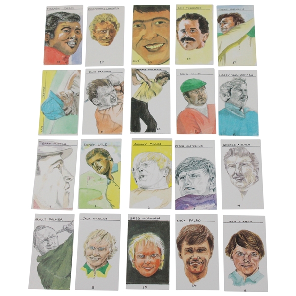 1987 Brindley Golfers Card Set (20) Incl Palmer & Nicklaus